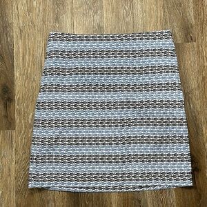 Talbots Women's Pencil Skirt Blue White Fish Pattern size 10